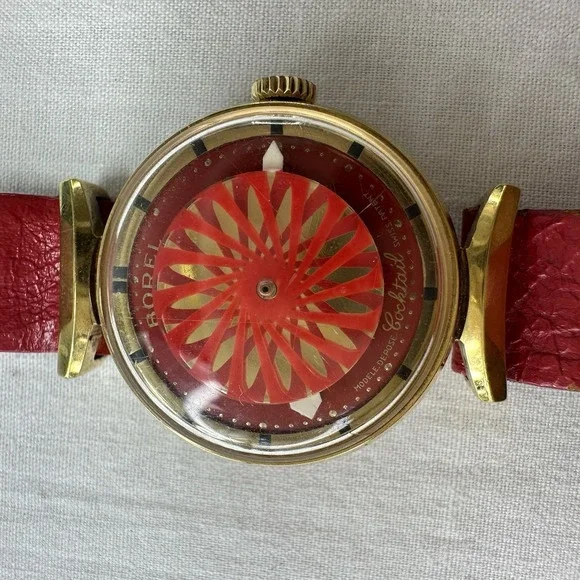 Vintage Ernest Borel Cocktail Red Dial Kaleidoscope Ladies Watch Parts/ Repair - Picture 2 of 11